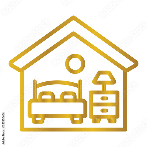 Accommodations Color gradient illustration vector icon which can easily modify or edit 
