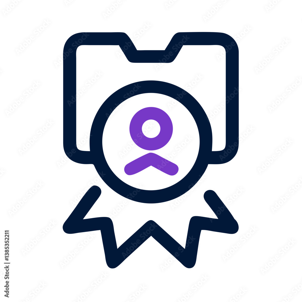 Award badge icon with user profile symbol