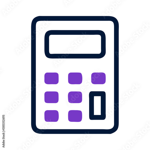 Calculator with purple buttons flat finance icon