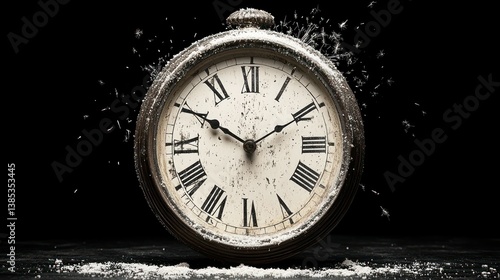 Wallpaper Mural Frozen Time: A Vintage Clock's Ephemeral Dance Torontodigital.ca