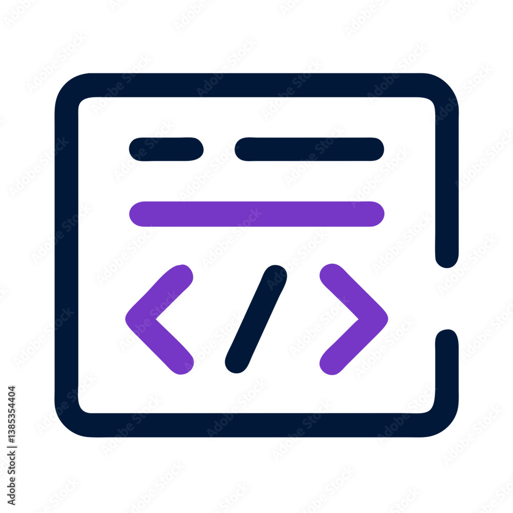 Code snippet window with angle brackets flat developer icon Code snippet window with angle brackets flat developer icon