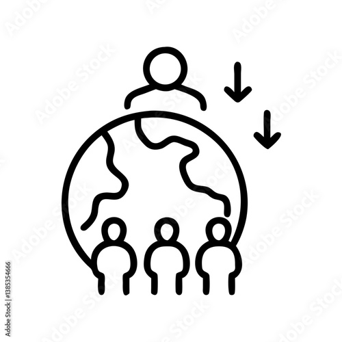 overpopulation flat vector
