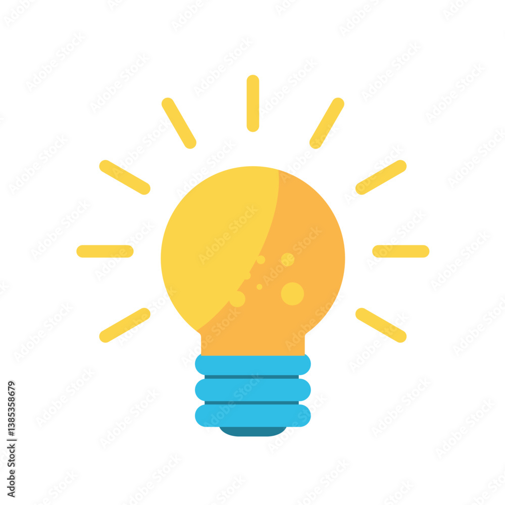 glowing light bulb - vector icon
