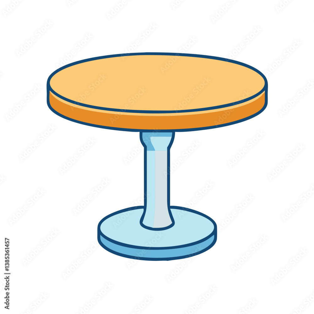 Round pedestal table vector illustration for furniture design and home decor projects, isolated on white Round pedestal table vector illustration for furniture design and home decor projects, isolated on white