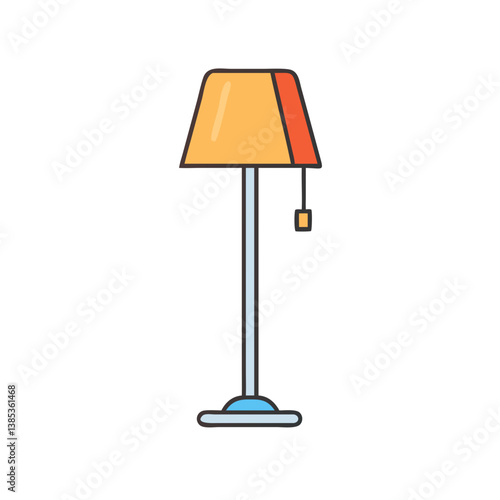 Illustration of a floor lamp for home decor lighting solutions and interior design ideas for living rooms