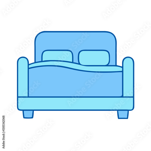 Blue bed frame bedroom furniture design with pillows and mattress for interior design ideas and decor
