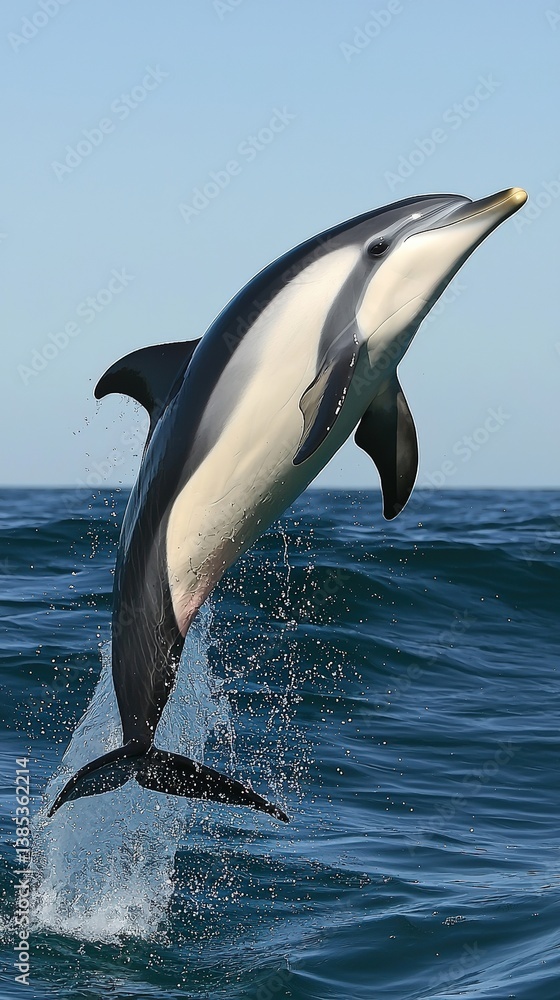 Obraz premium a dolphin jumping out of the water 