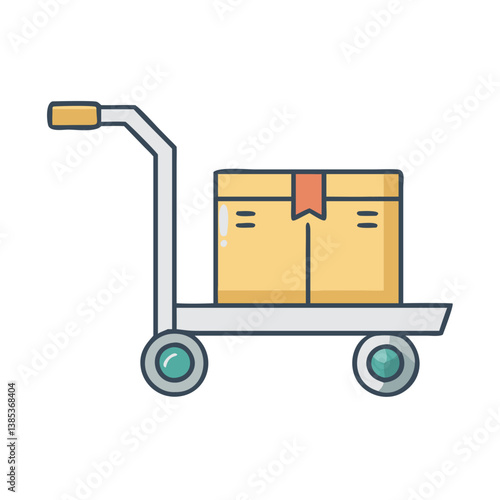 Hand truck with box vector design for delivery service and moving company equipment illustration design