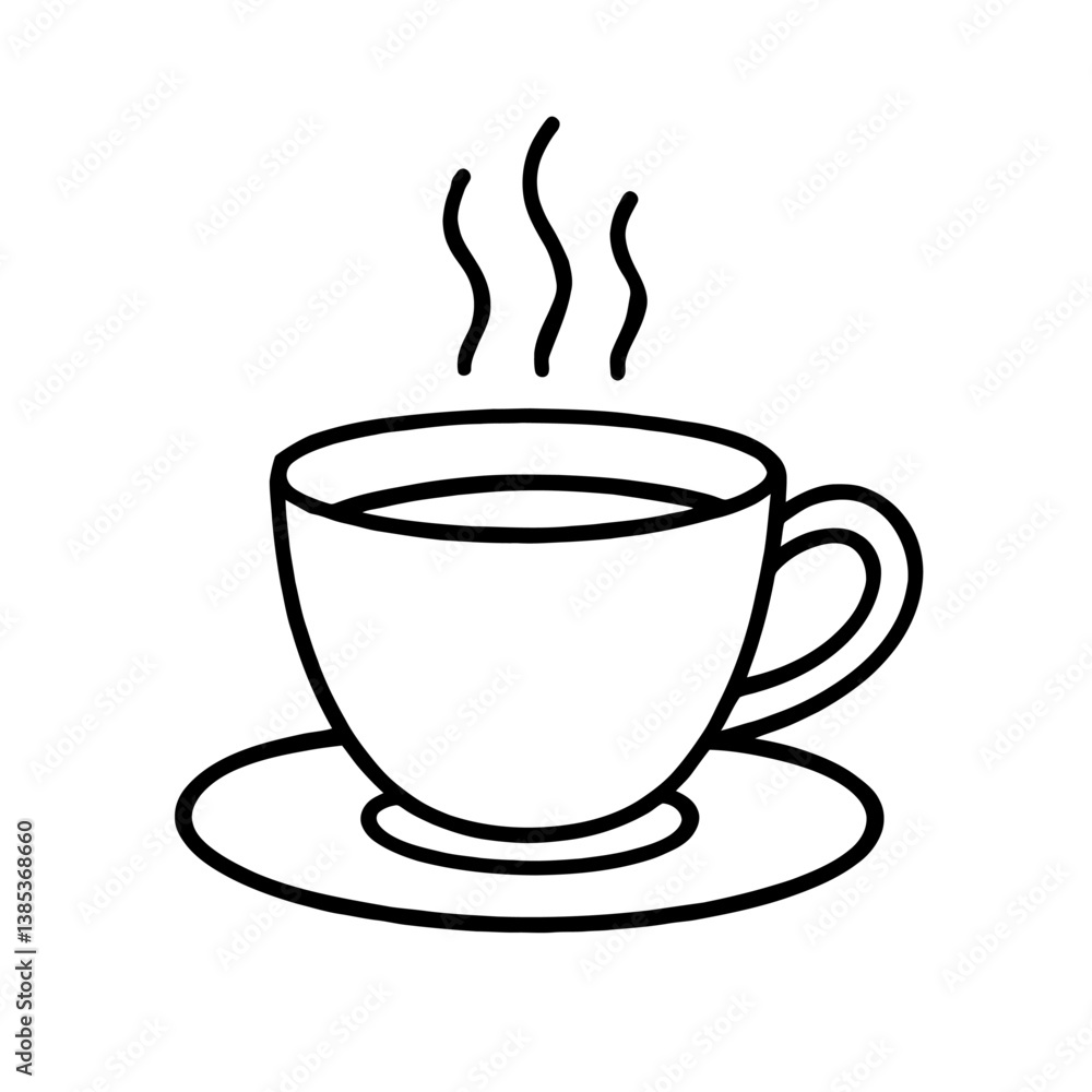 Outline of Hot Drink Cup with Steam on Saucer
Outline of Hot Drink Cup with Steam on Saucer