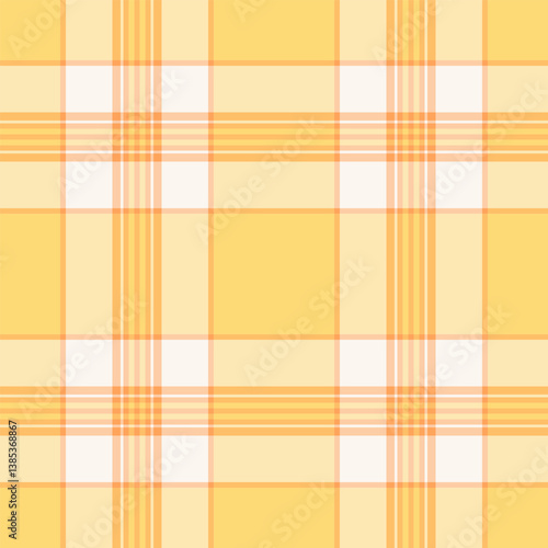 Repeat background fabric plaid, picnic blanket texture tartan textile. Hounds vector check seamless pattern in orange and moccasin colors.