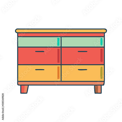 Colorful dresser furniture chest of drawers storage cabinet bedroom decor home interior design modern style