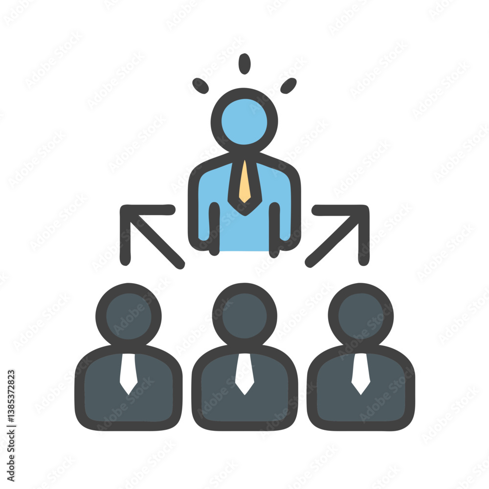 Obraz premium Dynamic Business Leadership Development Icon