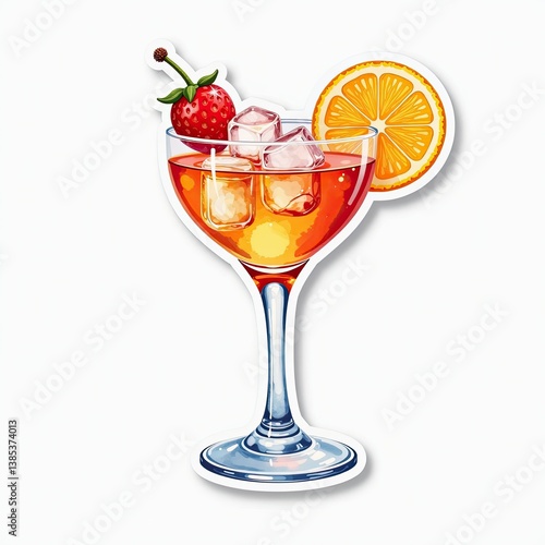 Wallpaper Mural Vibrant plasticine cocktail with strawberry and orange slice delight Torontodigital.ca