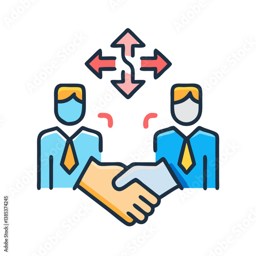  Key Business Merger Icon