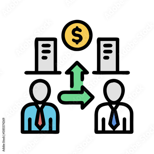  Dynamic Business Merger Icon