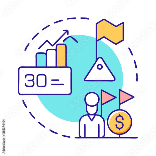  Dynamic Business Milestone Icon