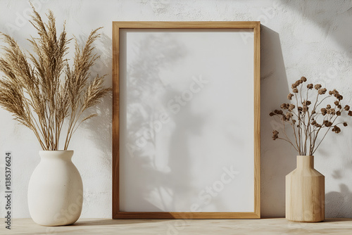Empty Photo Frame Mockup on Floor