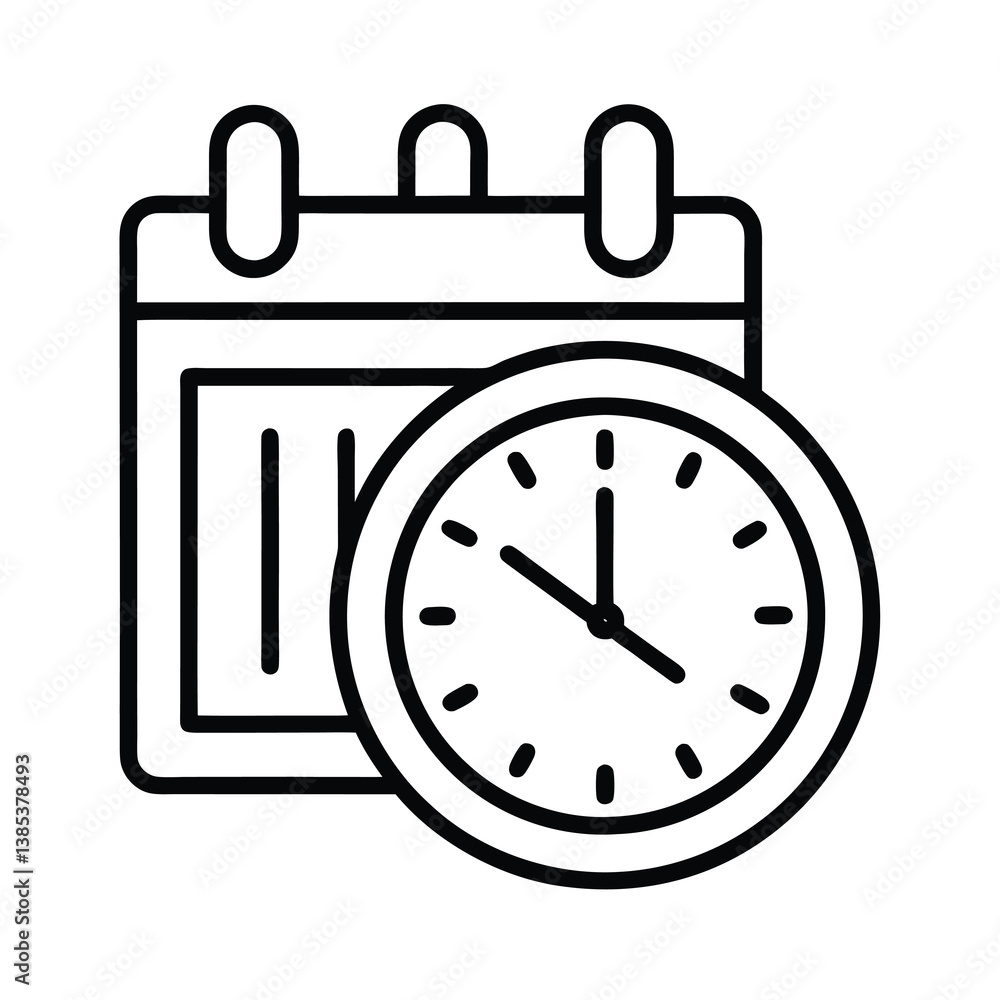 Obraz premium black clock icon