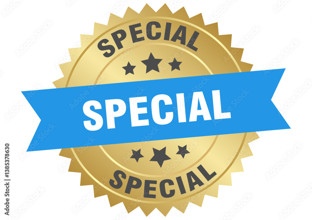special. special round blue and gold label isolated on transparent background special. special round blue and gold label isolated on transparent background