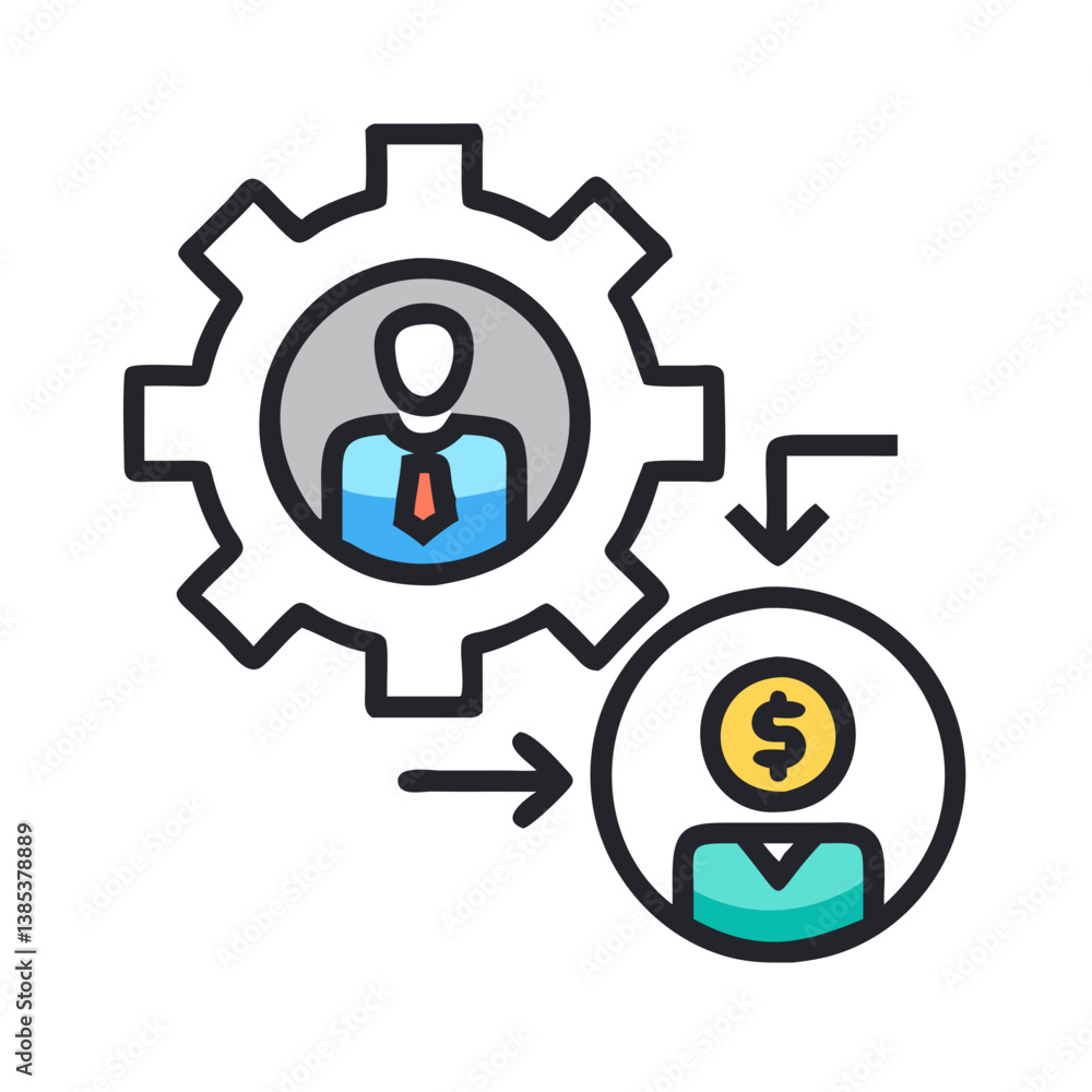 Dynamic Business Resource Allocation Icon Dynamic Business Resource Allocation Icon