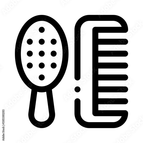 hairbrush line icon