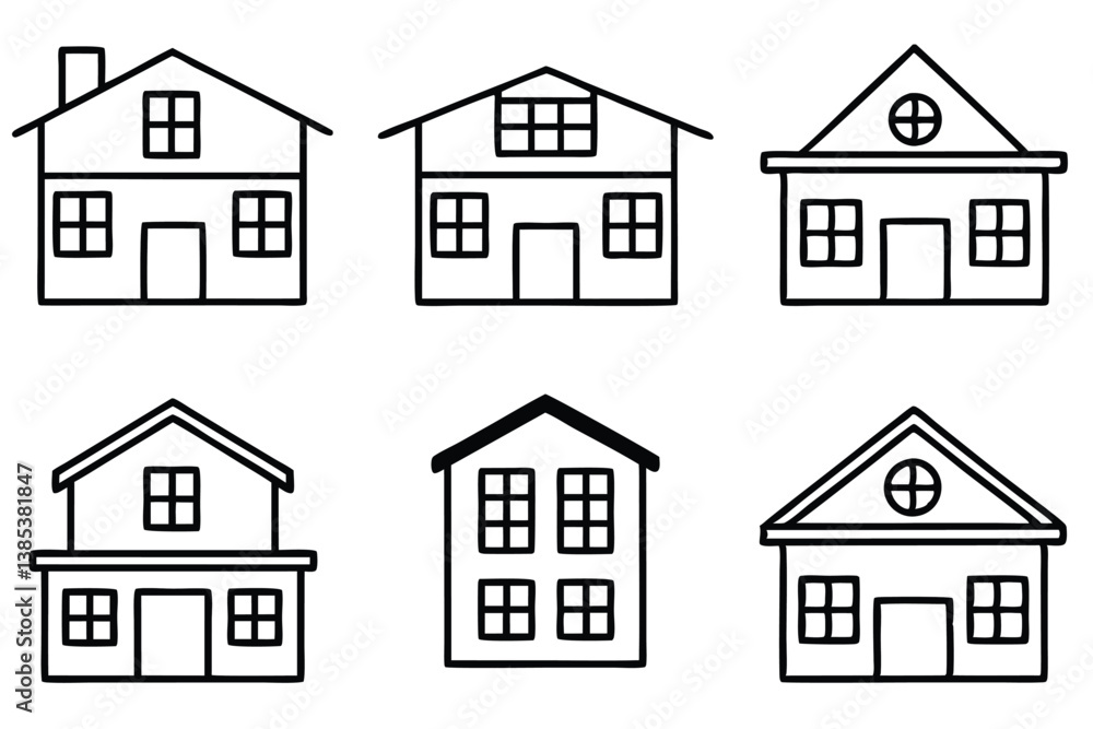 Fototapeta premium Duplex Line Art Illustration Detailed Sketch for Elegant Architectural Design 