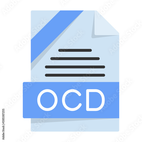 OCD File Format Flat Style Icon