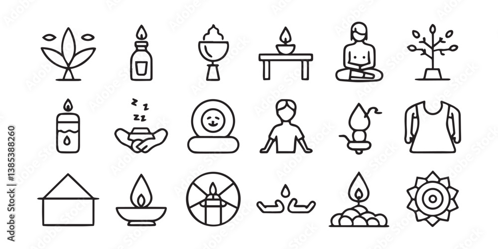 Meditation icons vector Meditation icons vector