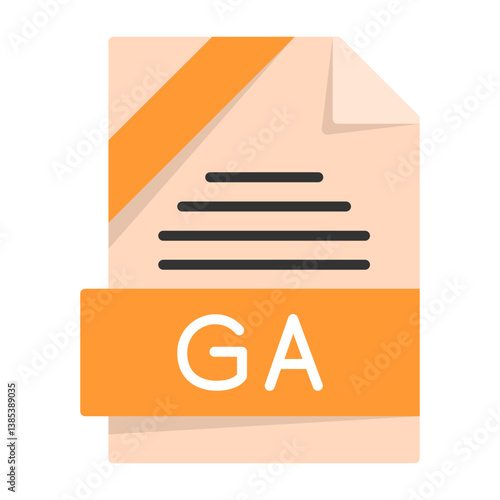 GA File Format Flat Style Icon