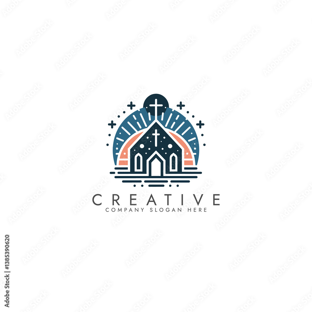 Fototapeta premium Creative Church Logo vector Design