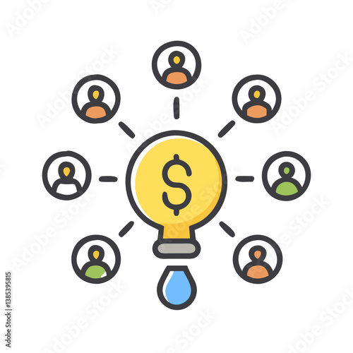  Key Crowdfunding Icon