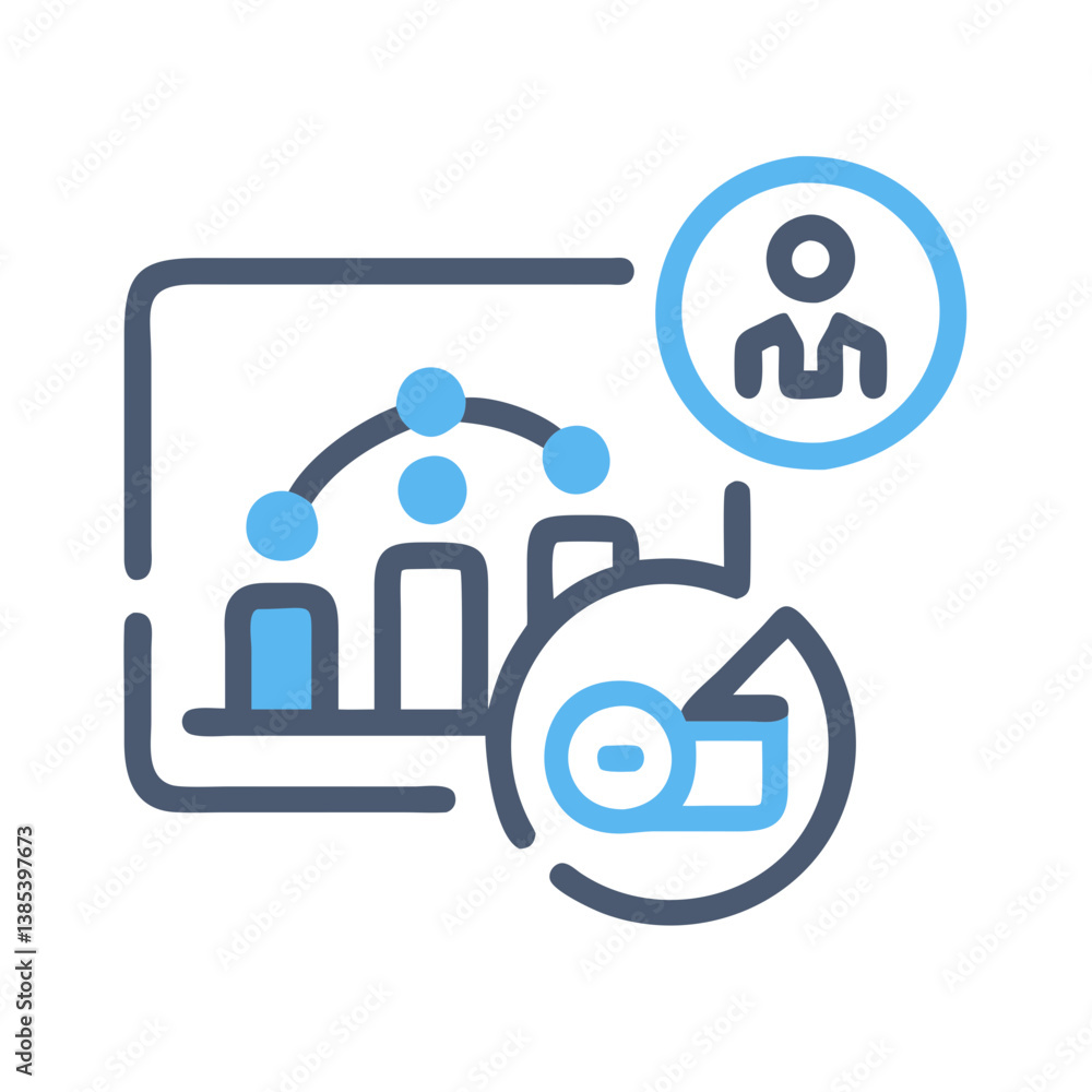 Customer Relationship Metrics Icon Customer Relationship Metrics Icon