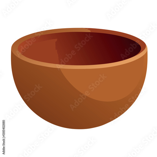 empty wooden bowl on white background