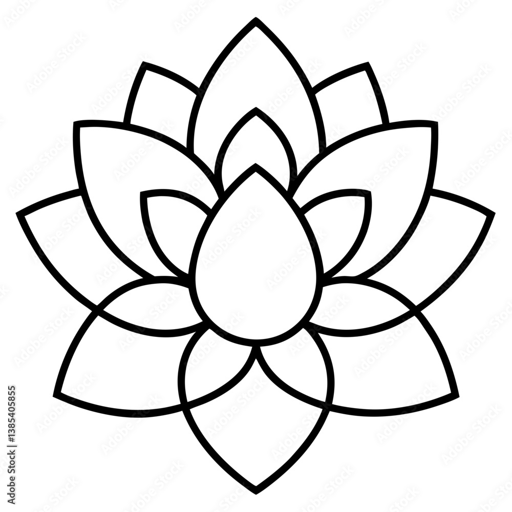 Water lily floating mandala line art vector illustration Water lily floating mandala line art vector illustration