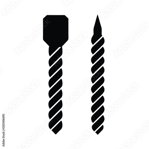 Drill bits isolated with white background