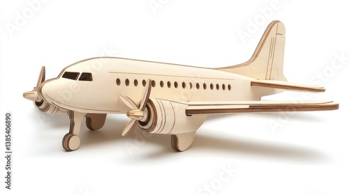 Wallpaper Mural Wooden airplane model, white background, travel Torontodigital.ca