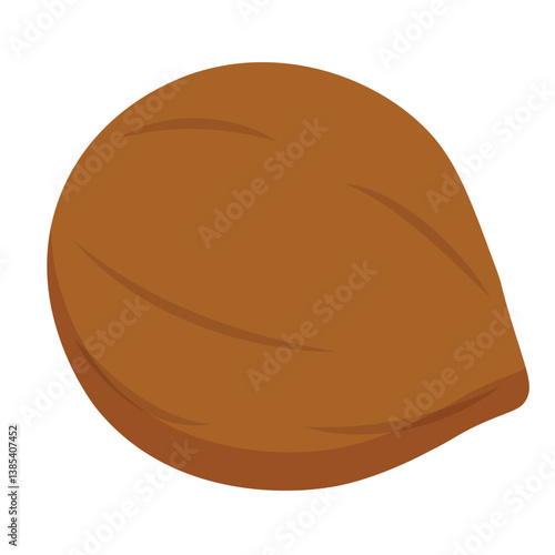 Simple brown coconut shell illustration ideal for food packaging, healthy lifestyle content, eco product design, and tropical food branding