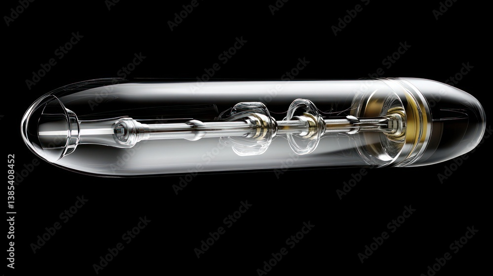 Naklejka premium Transparent Capsule Engine, Dark Background