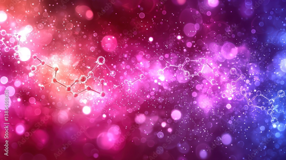 Obraz premium Molecular structure glowing, abstract background, science, research