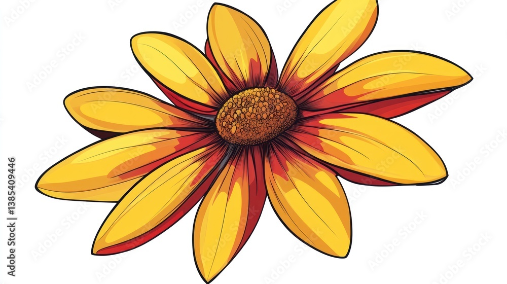 Vibrant yellow and red flower graphic design Vibrant yellow and red flower graphic design