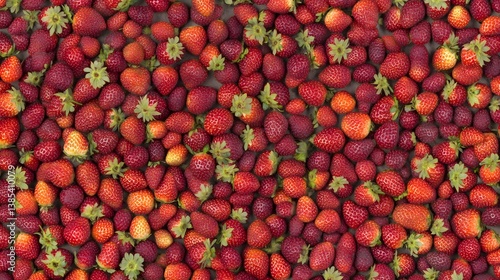Juicy Red Strawberries Background Texture Seamless Pattern