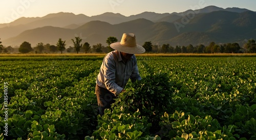 Farmer Working in Field
