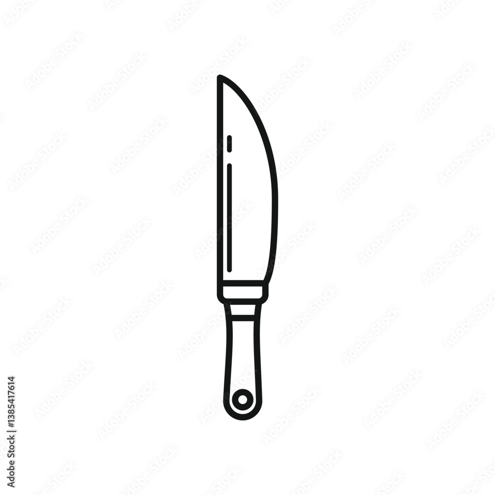 Simple Knife Sketch: Kitchen Cutlery Line Art Simple Knife Sketch: Kitchen Cutlery Line Art