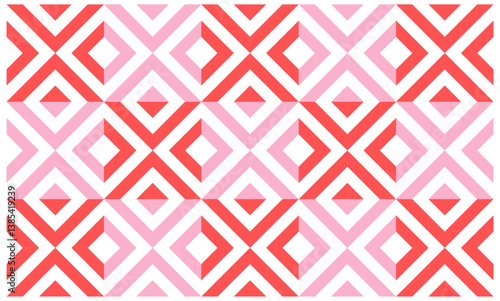 geometric abstract pink and red shapes pattern background, seamless elements collection made of triangles lines and squares, modern design for card, invitation, wallpaper	