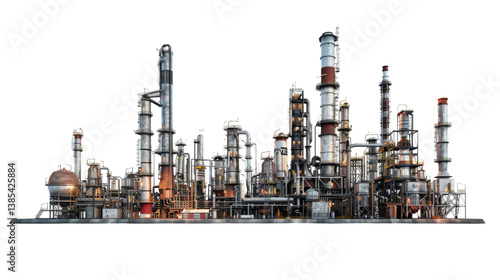 Industrial Vista: A detailed view of a bustling industrial complex, showcasing intricate machinery and infrastructure, representing the backbone of modern industry.