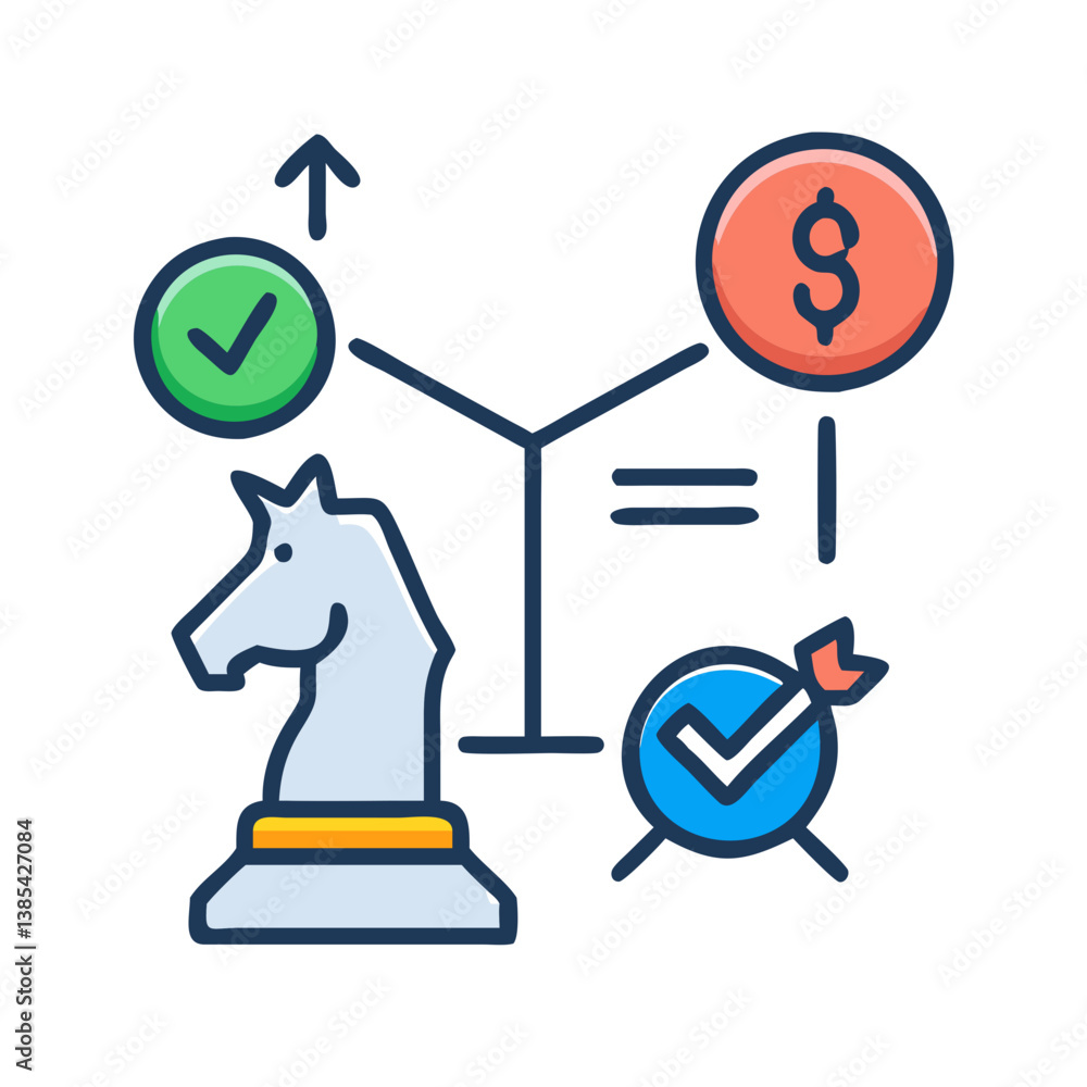 Fototapeta premium Icon for Assessing Market Entry Tactics