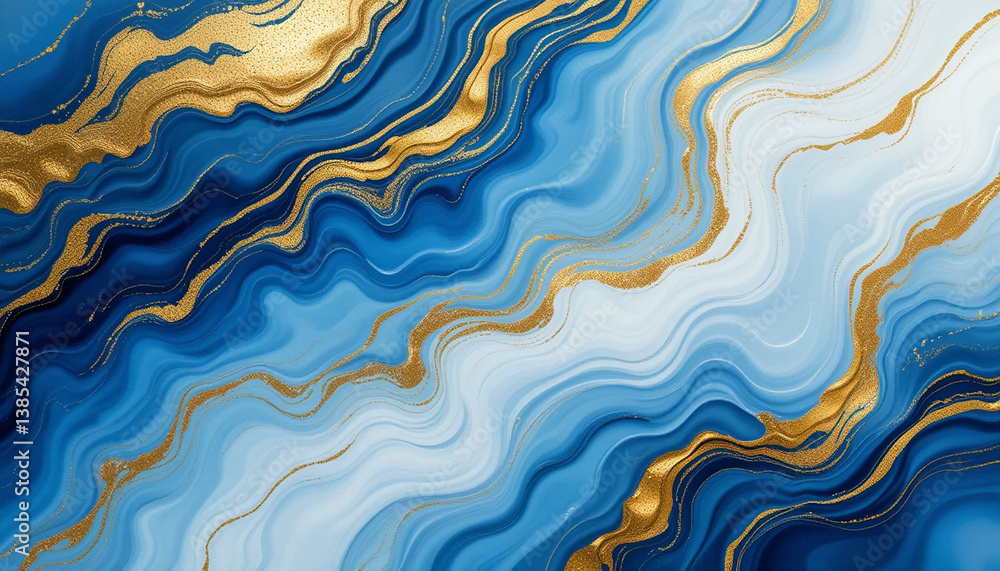 abstract pattern background with a combination of blue, gold and white, created by generative AI. abstract pattern background with a combination of blue, gold and white, created by generative AI.