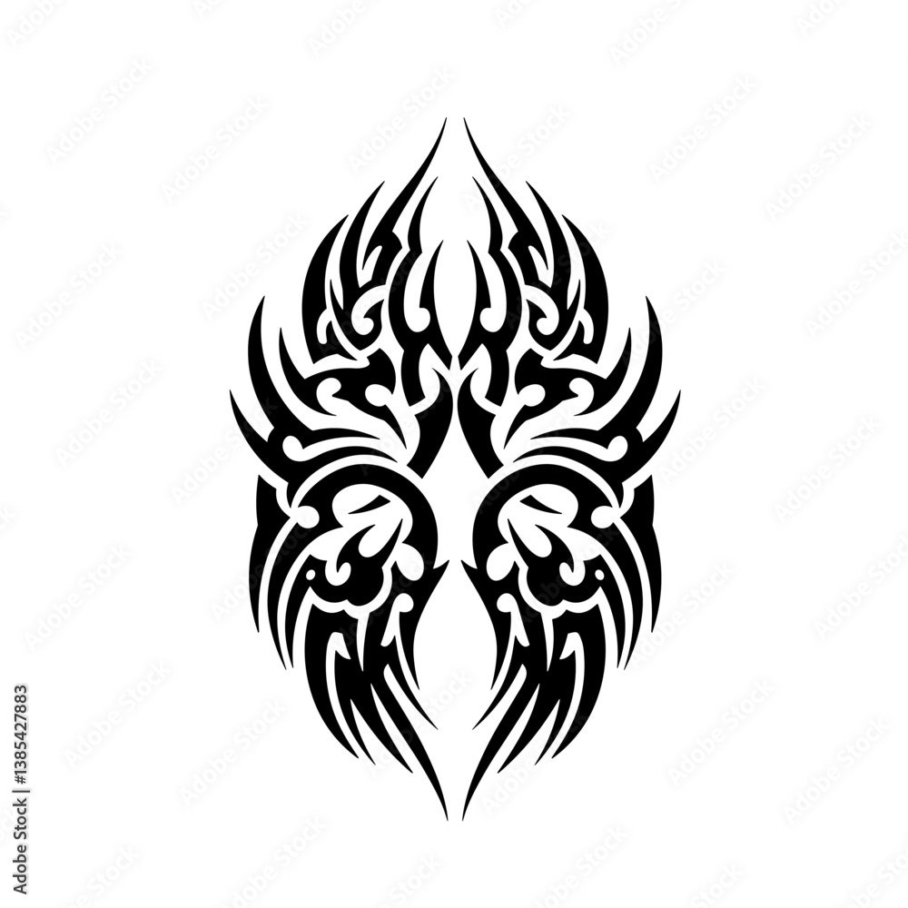 Tribal tattoo design featuring intricate black patterns Tribal tattoo design featuring intricate black patterns