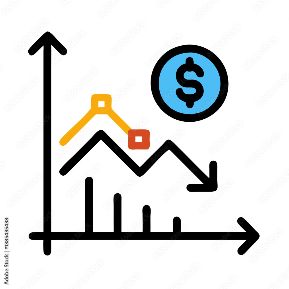 Profit and Loss Graph Icon for Financial Analysis Profit and Loss Graph Icon for Financial Analysis
