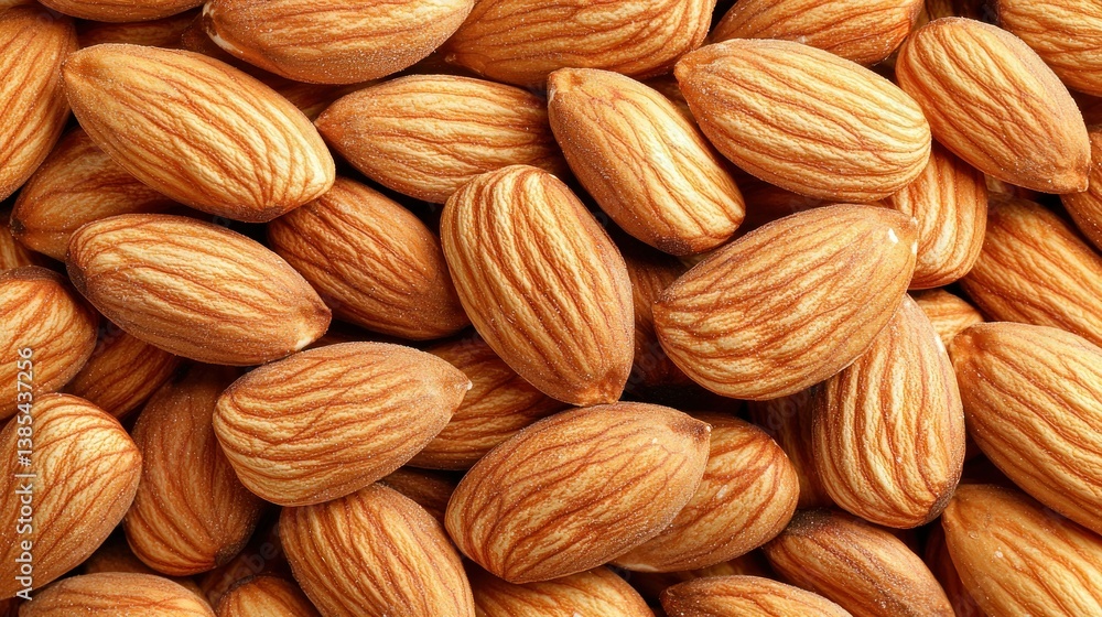 Almonds Close-up of brown, textured almonds filling the frame, pattern detailed Almonds Close-up of brown, textured almonds filling the frame, pattern detailed